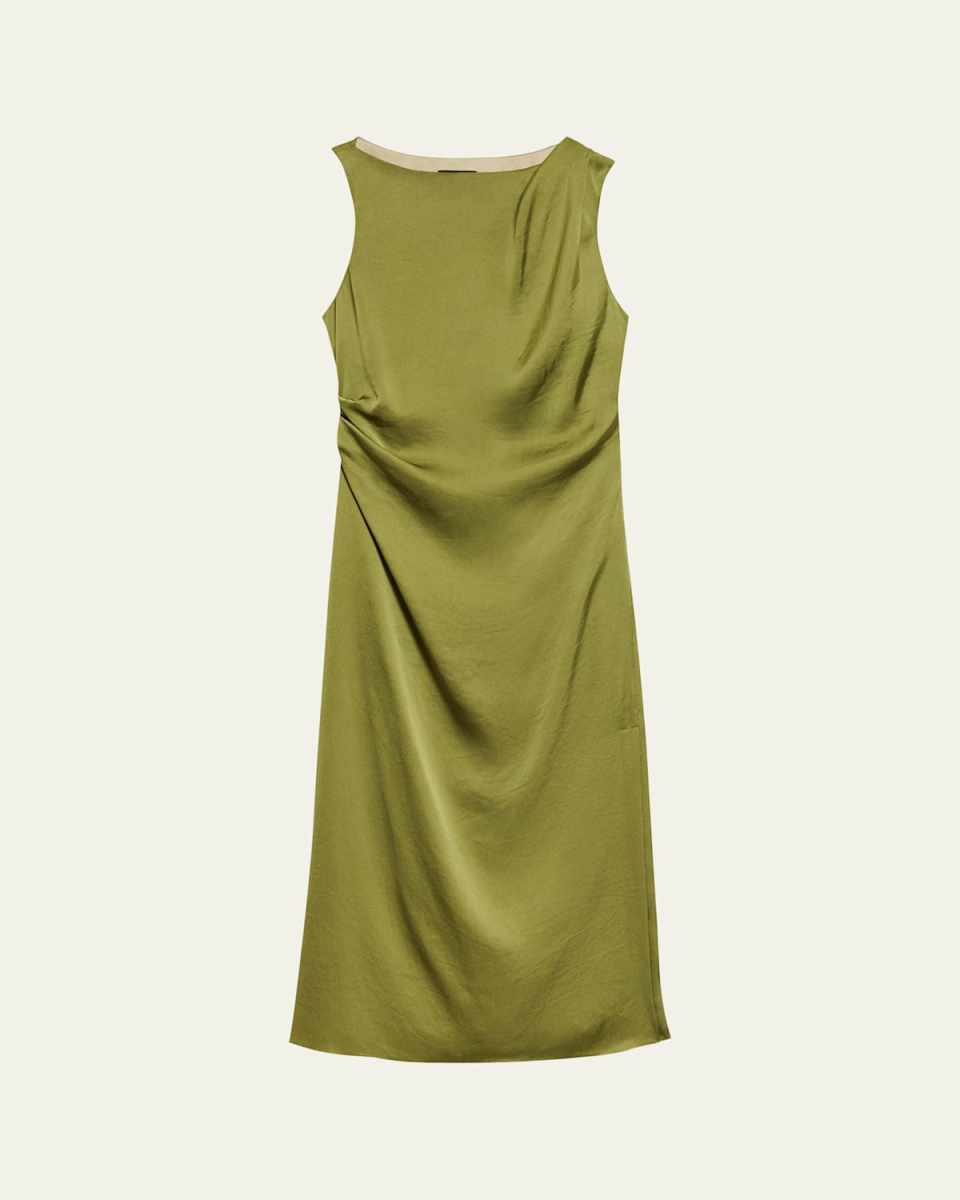 Fitted Drape Midi Dress